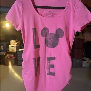 Pink Love Graphic Mickey women’s small T-Shirt new with tags